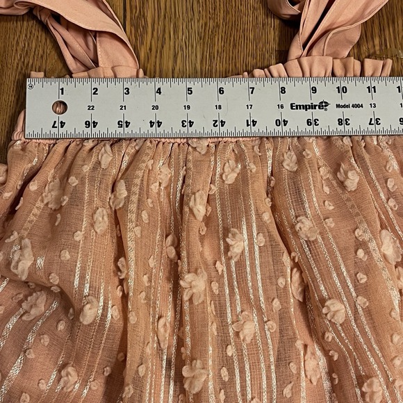 Entro Blush Pink Bow Midi Dress Shoulder Ties Fairy Princess Party - Picture 6 of 9